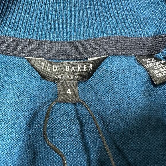 Ted Baker NWT Lostit Long Sleeve Half Zip Funnel Neck Sweater Size 4 (US L) Blue - Picture 5 of 11